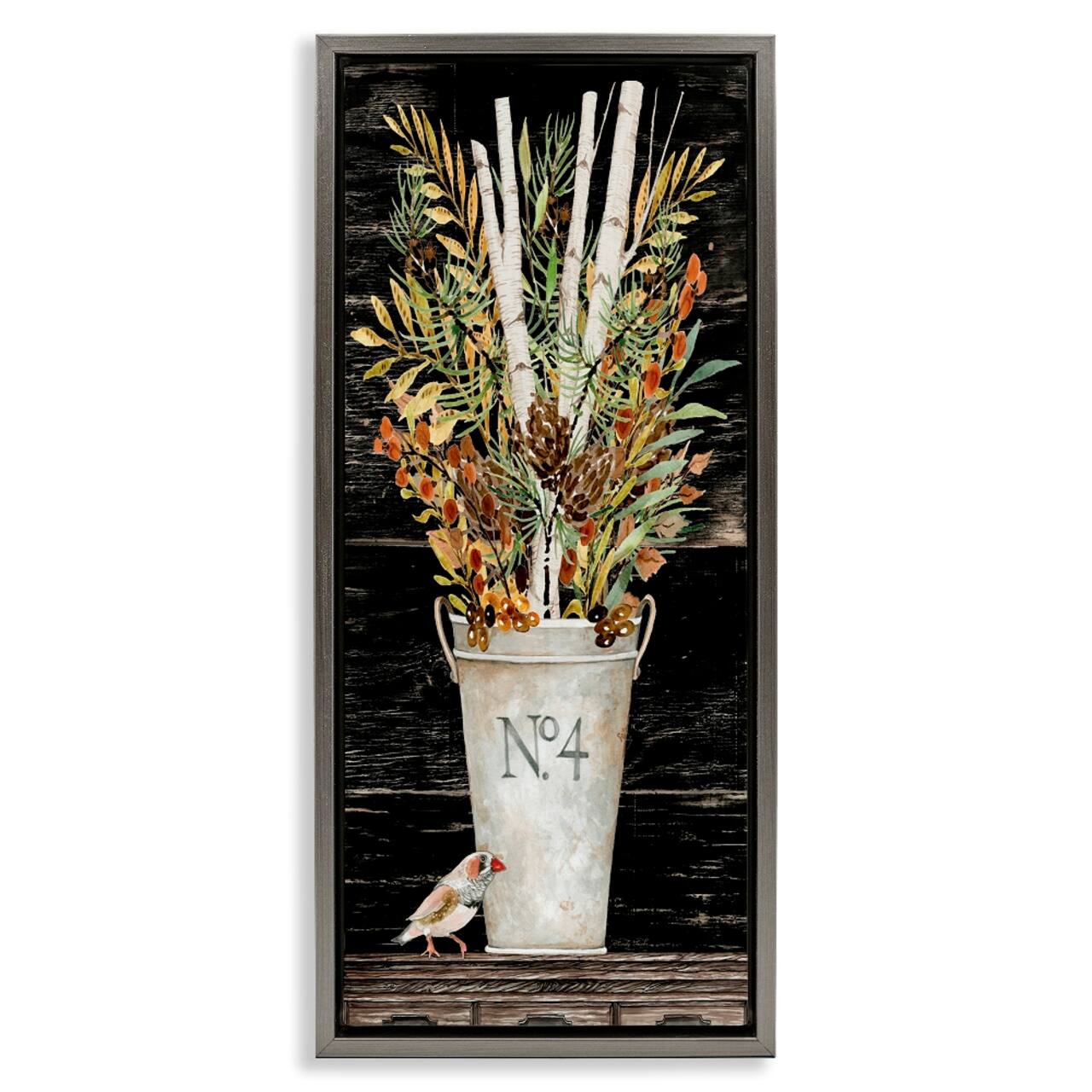 Stupell Industries Rustic Forest Greenery Bouquet Floating Frame Canvas Wall Art